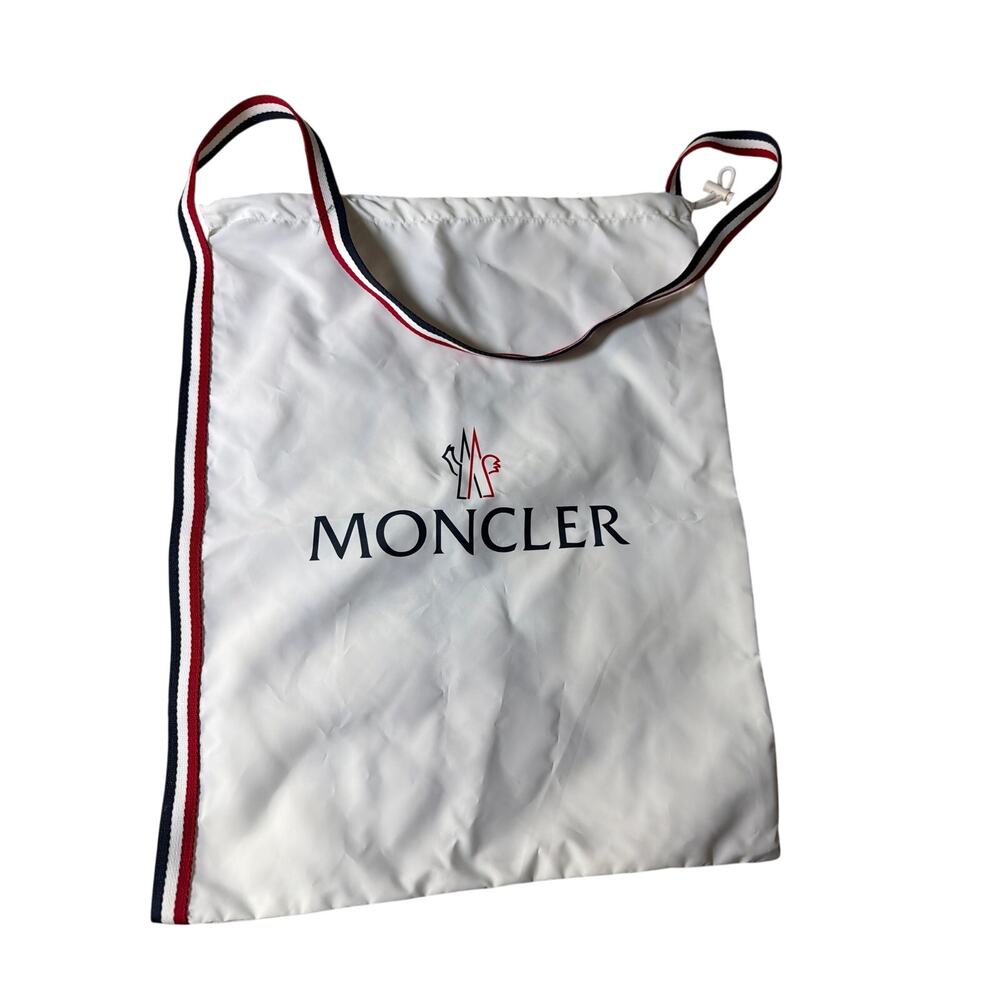 0193 Moncler Dust Bag Shoulder Pouch White Red Blue Stripe Large